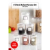 6lı Barok Yuvarlak Baharat Kavanoz Seti & Saklama Kabı & Erzak Kabı (6*250 ML)
