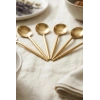 6lı Lüks Gold Paslanmaz Çelik Çay Kaşığı Seti (13 cm)