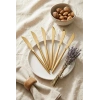 6lı Lüks Gold Paslanmaz Çelik Yemek Bıçağı Seti (21 cm)