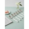6’lı Paslanmaz Çelik Yemek Kaşığı Seti Beyaz Saplı 15 cm
