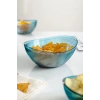 Akrilik Barok Aquamarin Orta Boy Oval Meyve & Salata Kasesi & Karıştırma Kabı / 1,6 Lt  (CAM DEĞİLDİR)