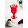 Akrilik Kırmızı Tekli Kadeh & Su Meşrubat Kahve Yanı Bardağı 450 ml ( Cam Değildir )
