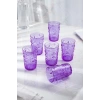 Akrilik Mor 6lı Kısa Bardak & Su Meşrubat Kahve Yanı Bardağı 400 ml ( Cam Değildir )