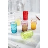 Akrilik Renkli 6lı Kısa Bardak & Su Meşrubat Kahve Yanı Bardağı 400 ml ( Cam Değildir )