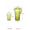 Akrilik Yeşil Sürahi 2,3 lt Ve 6lı & Su Meşrubat Kahve Yanı Bardağı 400 ml Seti ( Cam Değildir )