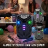 AO-835-832 KARAOKE MİKROFONLU WİRELESS HOPARLÖR - SPEAKER IŞIKLI USB ŞARJLI DC 5V - TF - AUX 8 INC INCH PL-4681 (5468)