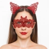 Ateş Kırmızısı Dantel Taç Ve Maske Seti 10 No - Maskeli Balo Özel Gün Seti