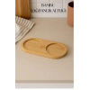 Bambu Yağdanlık Altlığı Çift Yuvalı 9x19 Cm