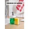 Beyaz Renkli Sıvı Sabunluk Süngerlik Hazneli 450 ml