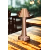 BiiShe® Çatı Model Bronz Renk Şarjlı Dokunmatik 3 Renkli LED Masa Lambası