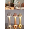 BiiShe® Çatı Model Bronz Renk Şarjlı Dokunmatik 3 Renkli LED Masa Lambası