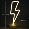 BiiShe® Dekoratif Şimşek Şeklinde Pilli Neon Led Lamba Süs Masa Lambası