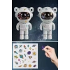BiiShe® Stickerlı ,Kumandalı ASTRONOT Model Gece Lambası