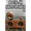 Bluetooth Hoparlör Ahşap Klasik Retro Gramofon Bluetooth Müzik Kutusu