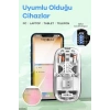 Bluetooth USB Çift Modlu Sessiz Mouse, Şeffaf Mıknatıslı Kapaklı, Type-C Şarjlı, DPI Ayarlı, Kablosuz 10m Çekim Mesafeli, Masaüstü Kısayol Tuşlu, Taşınabilir Şarjlı Mouse Beyaz