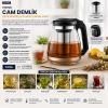 ÇELİK SÜZGEÇLİ CAM DEMLİK 1500ML (5468)