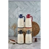 CKR-2075 1.3LT RENKLİ CAM HAZNELİ RETRO PLASTİK TERMOS (5468)
