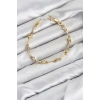 CM Gold Renk Yıldız Model Zirkon Taşlı Pirinç Kadın Bileklik