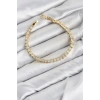 CM Şerit Model Zirkon Taşlı VIP Seri Gold Renk Pirinç Kadın Bileklik