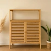ÇOK AMAÇLI DOLAP AHŞAP BAMBU ORGANİZER RAFLI 66X33X85CM (5468)