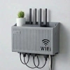 Duvar Tipi Wi-Fi Modem Saklama Kutusu(Gri) – Kablo Düzenleyici Router Raf Organizer (5468)