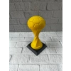 Futbol Toplu Sarı Kupa 21cm Masaüstü Dekor Ödül Figürü