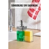 Gri Renkli Sıvı Sabunluk Süngerlik Hazneli 450 ml