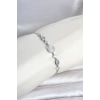 Gümüş Renk Pirinç Sedefli Asansörlü Kadın Bileklik