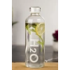 H2o Borosilikat Cam Matara Vakum Kapaklı Su Şişesi Suluk Beyaz 1000 ML