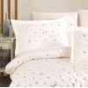 Hobby Çift Kişilik Poplin Premium Nakışlı Nevresim Spring Krem