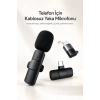 Kablosuz Yaka Mikrofonu USB-C ve Lightning Uyumlu Tak Çalıştır Telefon Kayıt Mikrofonu