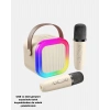 Karaoke Hoparlör Taşınabilir Çift Mikrofonlu ve LED Işıklı Bluetooth 5.0
