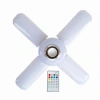 Lamba 4 Kanatlı E27 Duya Takılan Kumandalı Katlanabilir Led Müzik Lamba Işığı Avize Bluetooth Hoparlör (5468)