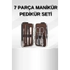 Manikür Pedikür Seti 7 Parça Tırnak Makası Kaş Makası Cımbız Çantalı