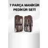 Manikür Pedikür Seti 7 Parça Tırnak Makası Kaş Makası Cımbız Çantalı
