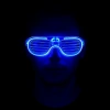 Mavi Led Işıklı Parti Gözlüğü - Neon Glow Şerit Gözlük 3 Modlu