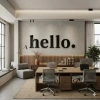 Mey İthalat® 100x35 cm Dev Boy hello. Yazılı Kırılmaz Pleksi Ayna - Premium Ofis ve Villa Antre Dekoru