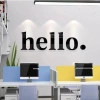 Mey İthalat® 100x35 cm Dev Boy hello. Yazılı Kırılmaz Pleksi Ayna - Premium Ofis ve Villa Antre Dekoru