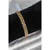 Mey İthalat® 316L Çelik 7 mm Kalınlıkta Gold Renkli Erkek Bileklik