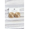 Mey İthalat® 316L Çelik Gold Renk Düğme Model Kadın Küpe