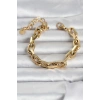 Mey İthalat® 316L Çelik Gold Renk Kalın Zincirli Kadın Bileklik
