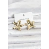 Mey İthalat® 316L Çelik Gold Renk Lotus Çiçeği Model Kadın Küpe