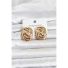 Mey İthalat® 316L Çelik Gold Renk Motif Desen Model Kadın Küpe