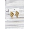 Mey İthalat® 316L Çelik Gold Renk Motif Model Kadın Küpe