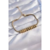 Mey İthalat® 316L Çelik Gold Renk Oval Figürlü Bileklik