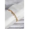 Mey İthalat® 316L Çelik Gold Renk Pullu Model Kadın Bileklik