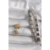 Mey İthalat® 316L Çelik Gold Renk Sallantı Zirkon Taşlı Göz Model Nomination Charm