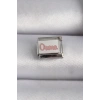 Mey İthalat® 316L Çelik Gümüş Renk Beyaz Pembe Ouma İşlemeli Nomination Charm