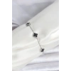 Mey İthalat® 316L Çelik Gümüş Renk Siyah Baby Boy Yonca Bileklik