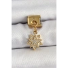 Mey İthalat® 316L Çelik Sallantılı Zirkon Taşlı Yıldız Model Gold Renk Nomination Charm